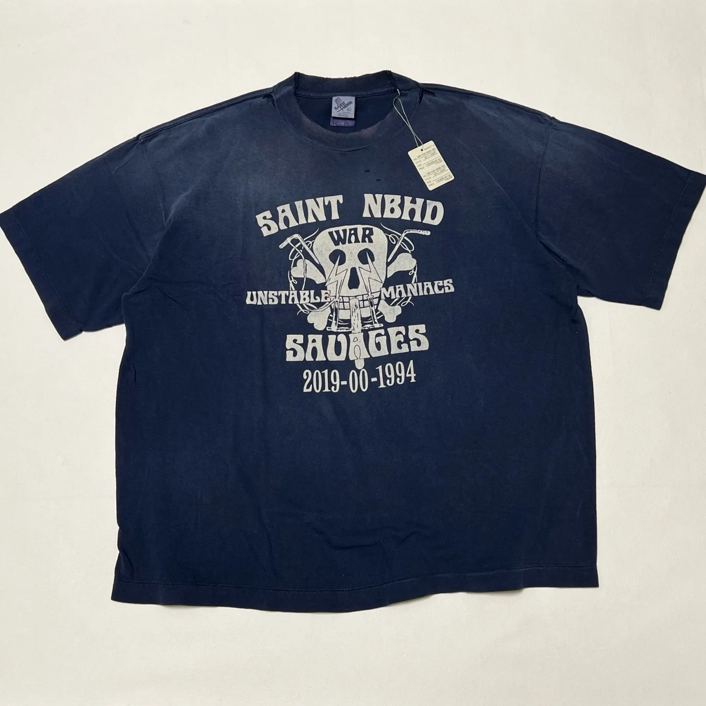 

Collaboration Edition Skull Motorcycle Print round Ne ort Sve Waed out T-irt Cotton Pure Loose Fit Youth Trend