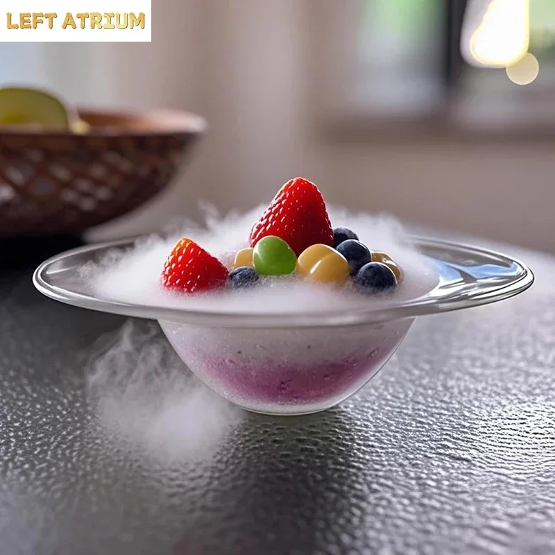 

Стеклянная тарелка с пузырьками, прозрачная соломенная шляпа, тарелка для макарон, толстые тарелки для супа, десертные тарелки для салата, молекулярная посуда для приготовления пищи