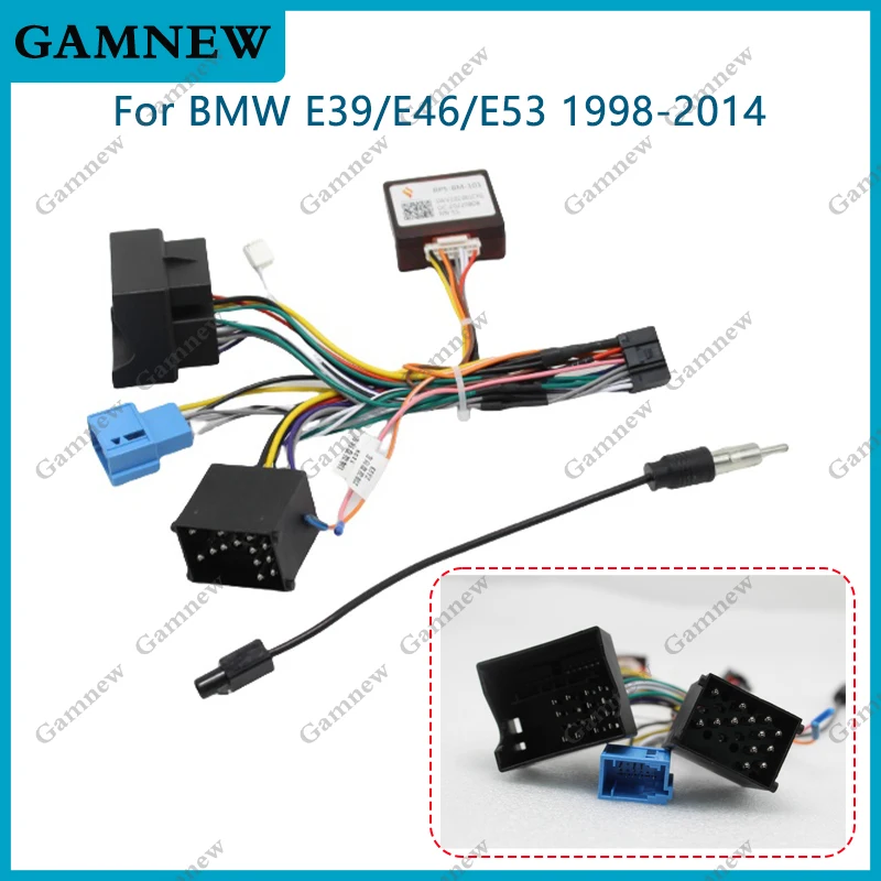 

Car 16pin Power Cord Wiring Harness Adapter For BMW E39/E46/E53 1998-2014 Big Screen Audio Installation Head Unit