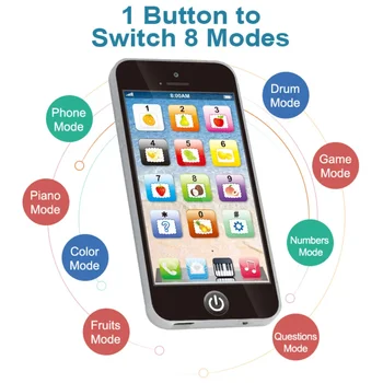 תינוק ילד ילדי סימולציה טלפון מוסיקלי מוקדם צעצועים חינוכיים אנגלית למידה נייד עם אור קול נייד ווקאלי צעצוע