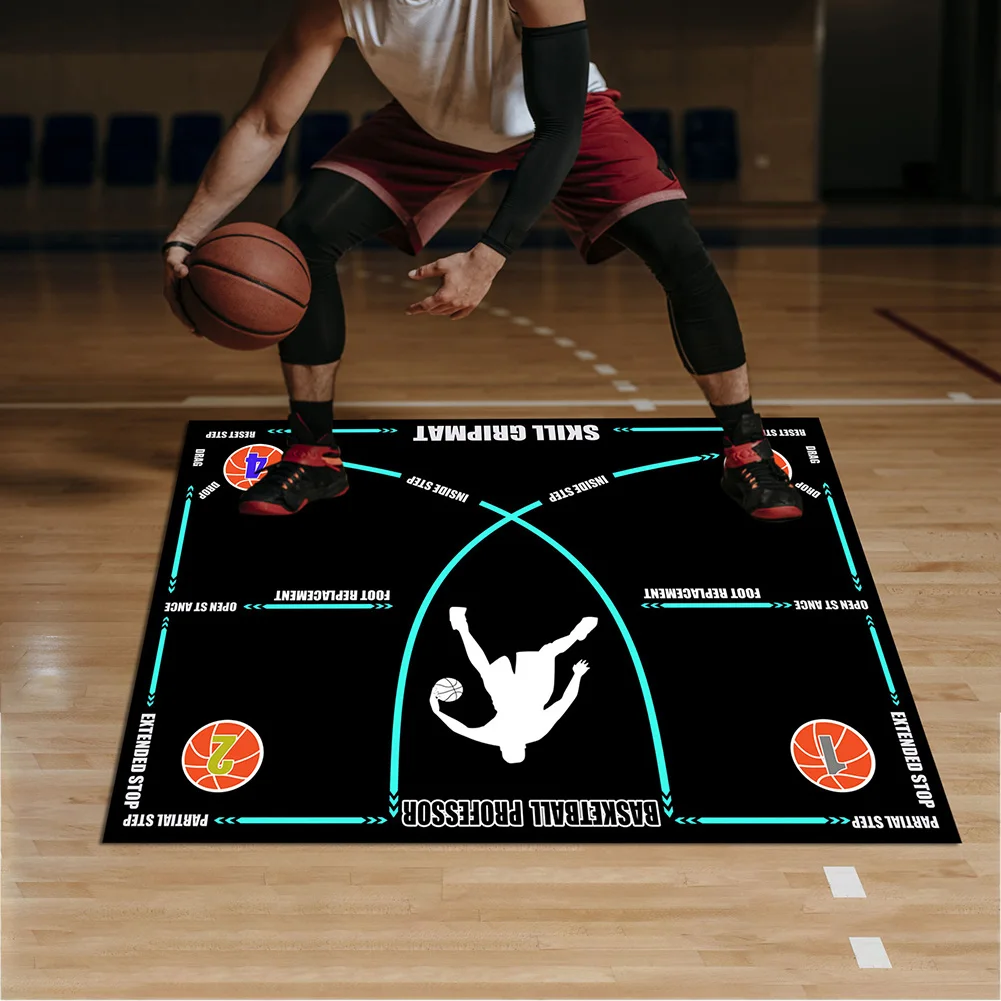Basketball Practice Equipment Non-Slip Basketball Footstep Mat Basketball Training Mat for Youth and Adult Ball Control Training