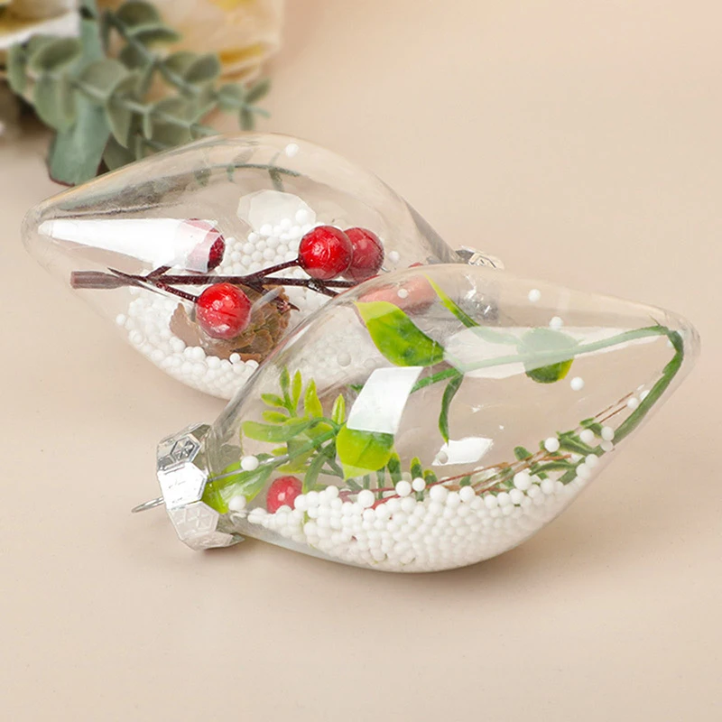 Multi Shaped Plastic Empty Ball Pendants Micro Landscaping Transparent Container Christmas Tree Hangings Ornaments Supplies