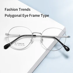 Xbora New Ultra Light Round Women's Eyewear Frame, Titanium Alloy, Retro, Fashion, Myopia, Optical, Men's Trendy Glasses 1010