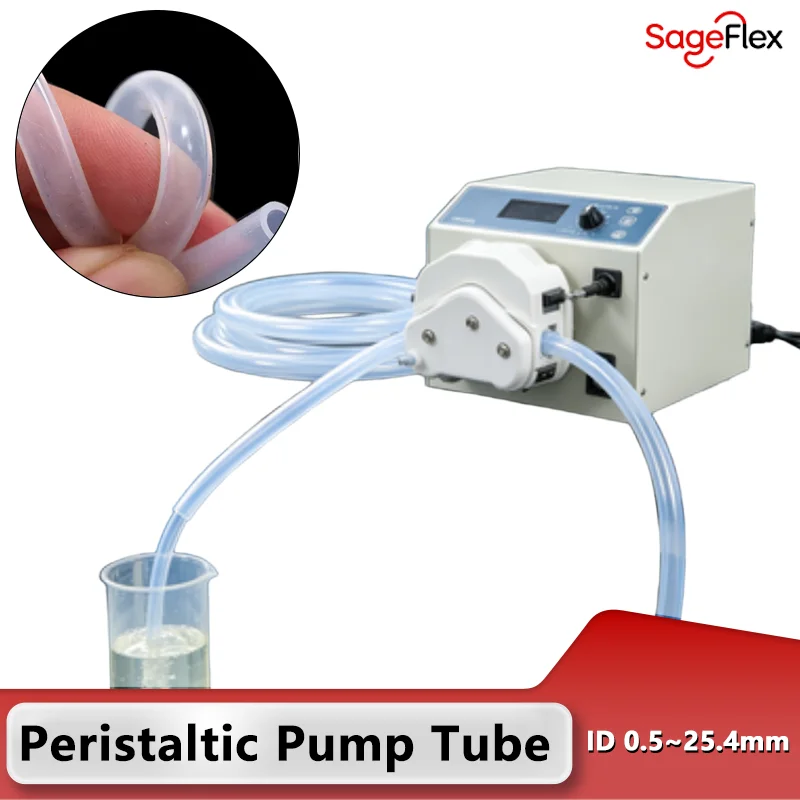 1~10m Corrosion Resistant Flexible Nontoxic Laboratory Hose Food Grade Silicone Peristaltic Pump Tube Transparent ID 0.5~ 25.4mm