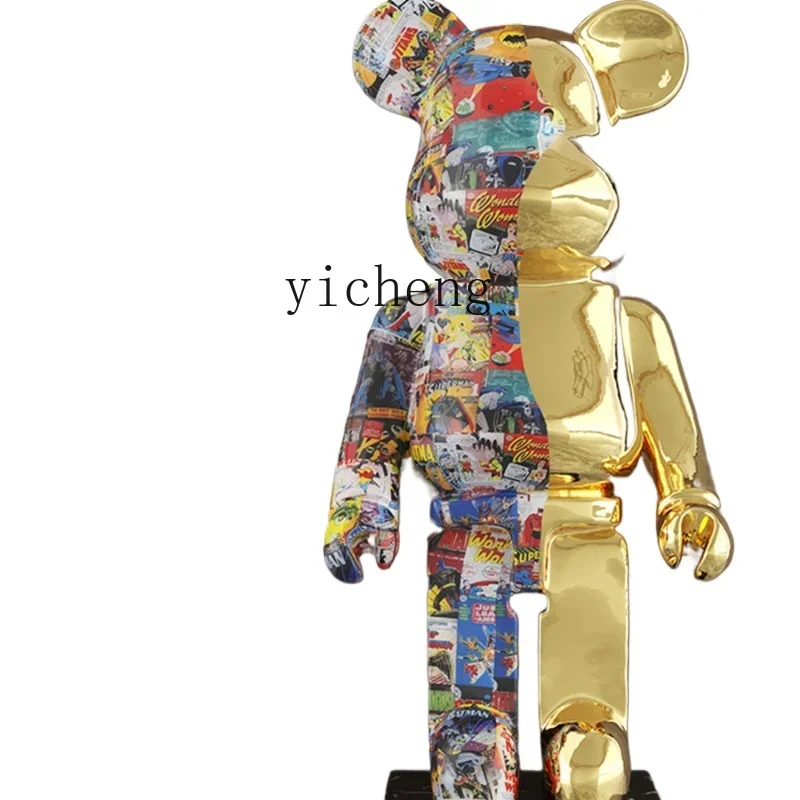 XC Bear Decoration Living Room Large Villa Floor Internet Celebrity Trendy Light Luxury Hotel Store Decoration