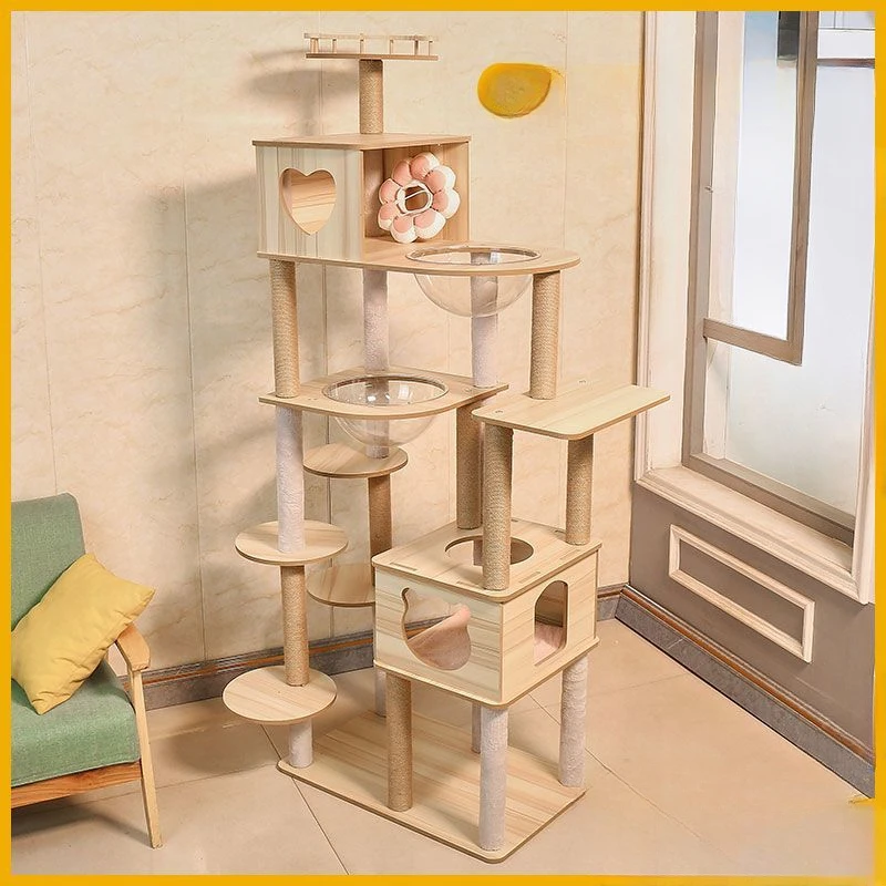 Cat climbing frame, cat litter, integrated cat scratch board, cat toys, big cat scratching column,integrated cat supplies