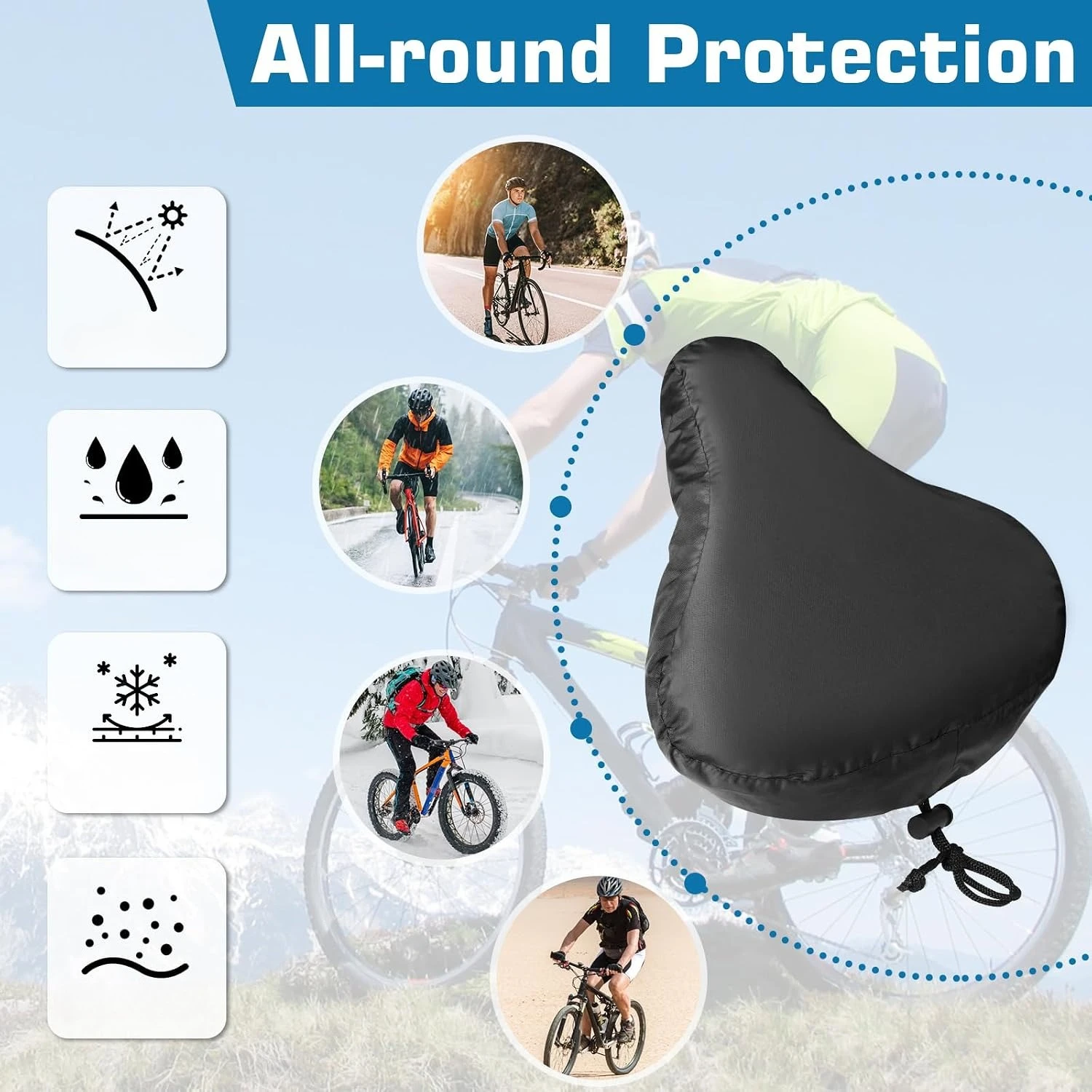 1/2pcs Bicycles Saddle Seat Rain Cover Dust-proof Cushion Protector Guard Outdoor Bicycle Seat Cover All Weather Saddle Cover - view 4
