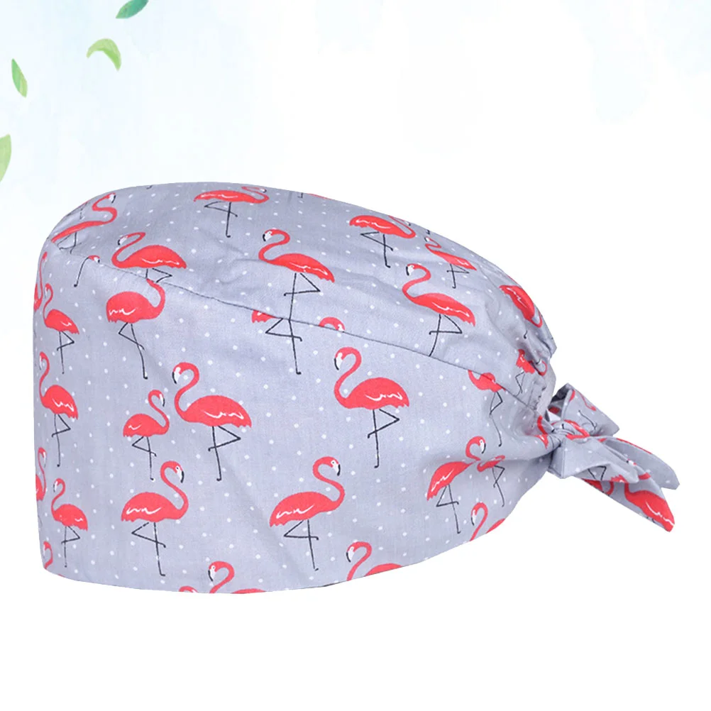 Flamingo Creative Printing Working Cotton Working Hat Headwrap (Grey)