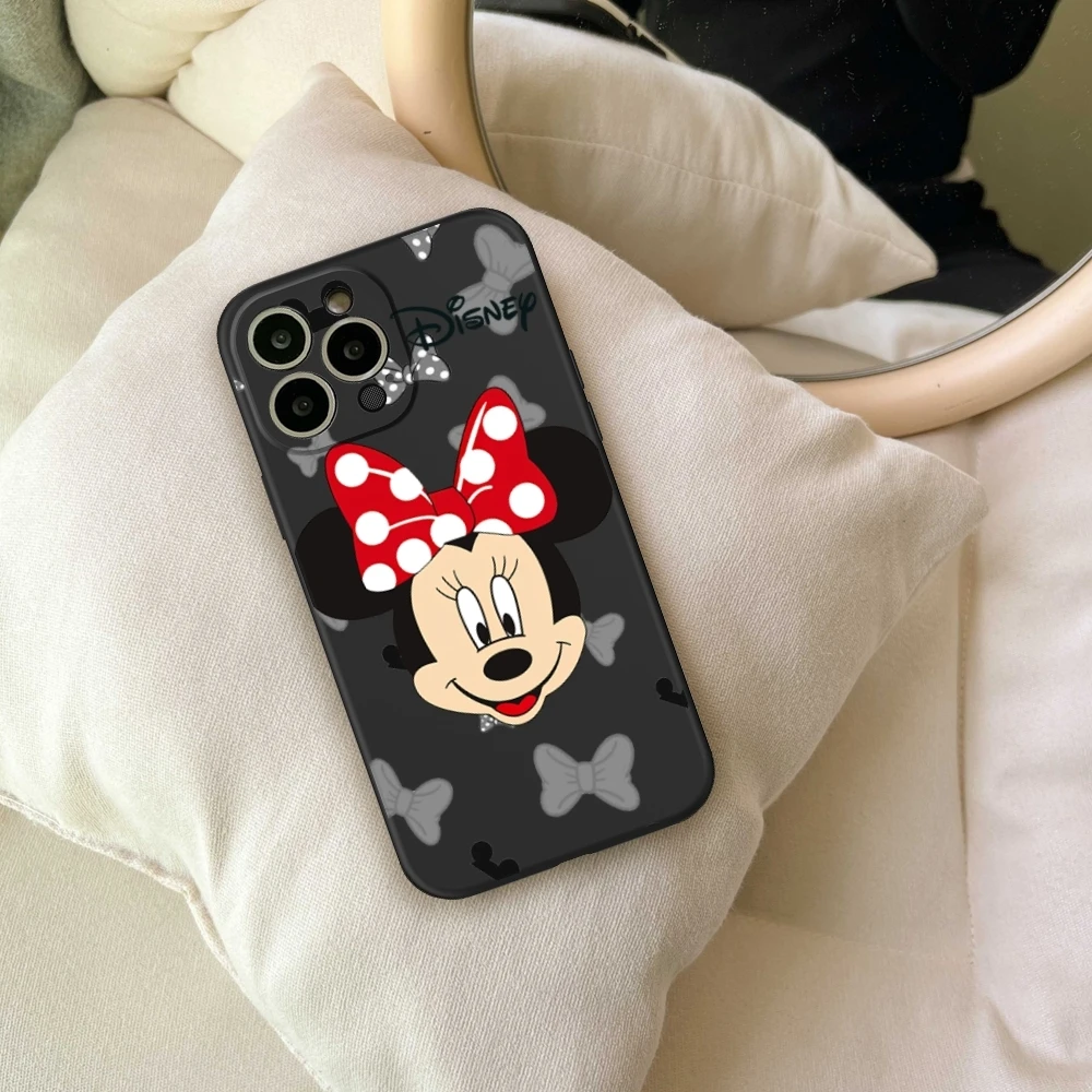 Disney Mickey Minnie Star Heart Phone Case FOR IPhone 15 14 11 12 Pro 8 7 15 Plus 13 Pro MAX XR XS MINI Black Soft Covers