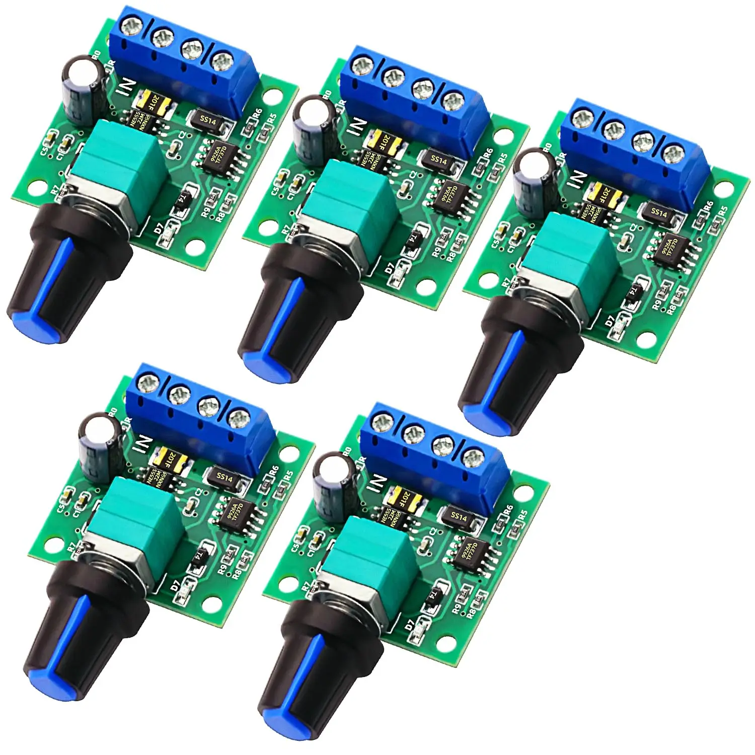 5Pcs PWM Low Voltage Motor Speed Controller DC 1.8V 3V 5V 6V 12V 2A 1803BK 1803B Adjustable Driver Switch with Speed Control