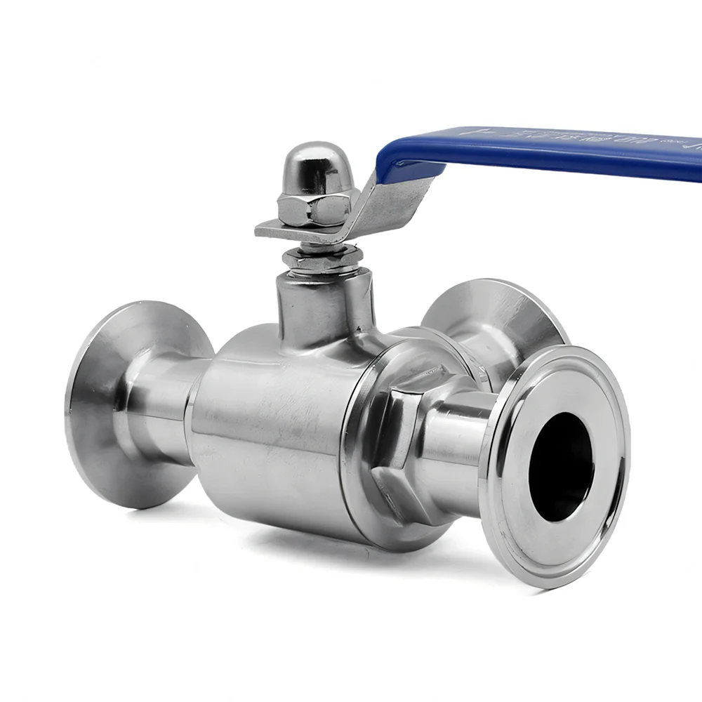 SS304 Stainless Steel Sanitary 3 Way Ball Valve - 19-51mm T/L Port Ferrule Tri Clamp 1.5\