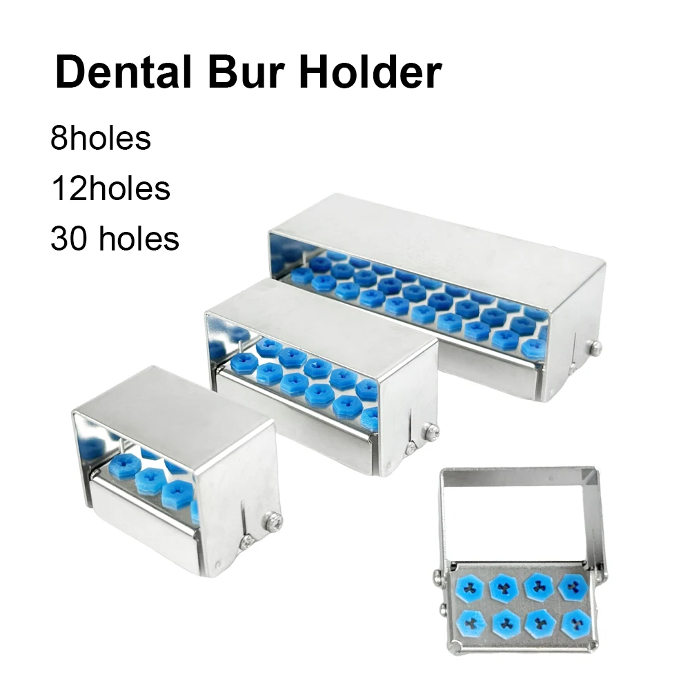 

Top Selling Bur Holder 8/12/30 Holes Sterilizer Case Endo File Disinfection Box Diamond Bur Drill Block Dentistry BHL27-FRO