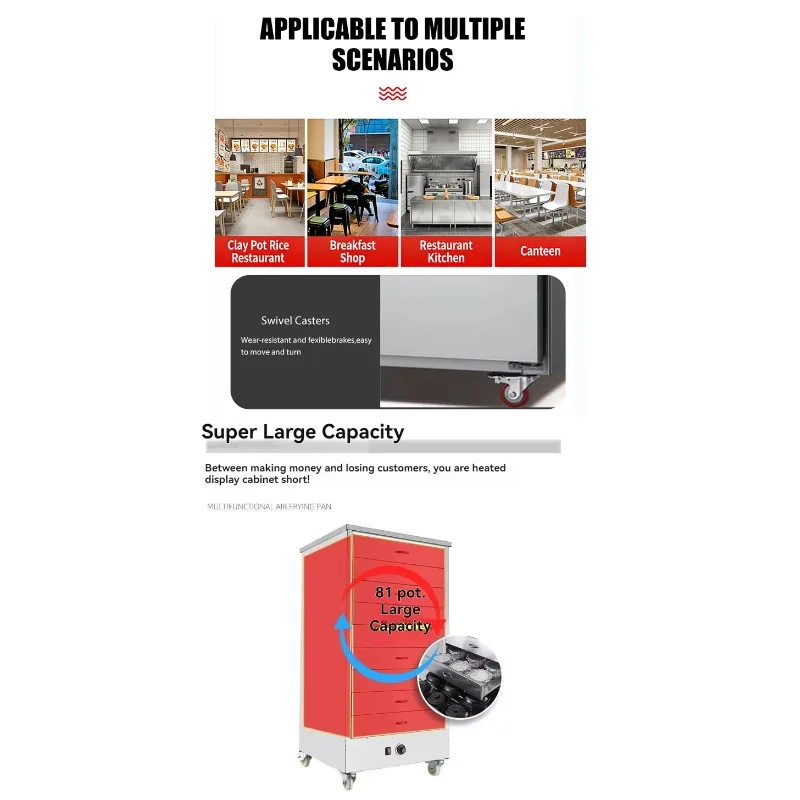 High Quality 9-Layer Commercial Canteen Kitchen Equipment Food Warmer Industrial Cooking Machines view 3