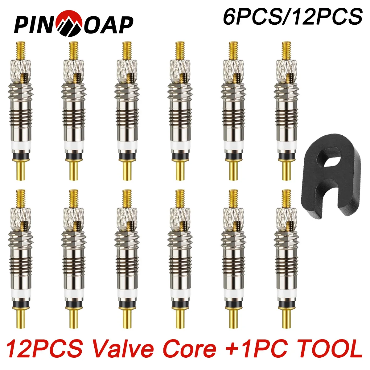 6/12 stücke Presta Ventil Core Fahrrad Ersatz Messing Tubeless Kern Für Tubele Französisch Ventil Core Und Demontage Werkzeug Zubehör