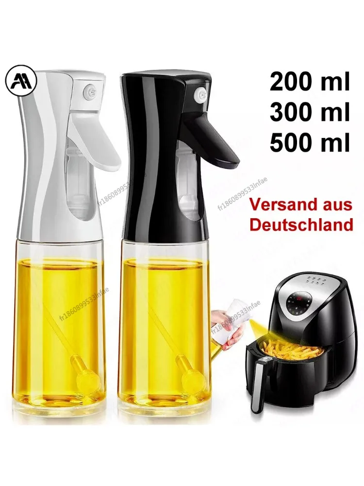 Bouteille de pulvérisation d'huile en verre, 2 pièces, pulvérisateur de cuisine et de friteuse à Air pour huile d'olive