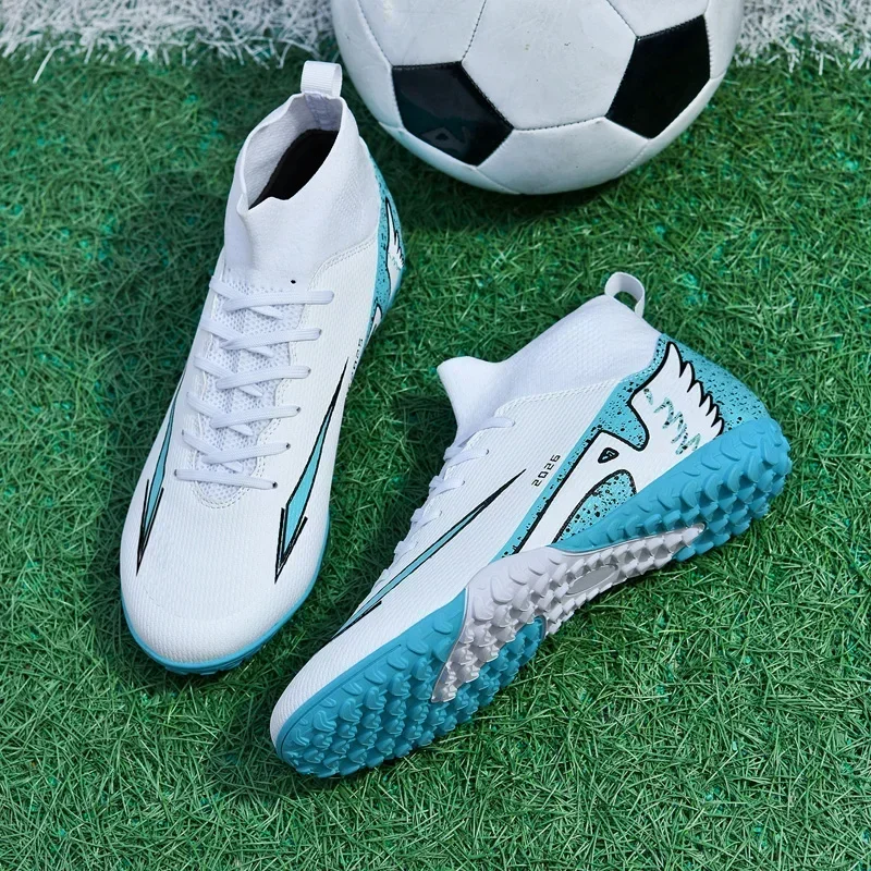 Neue Herren-Fußballschuhe Outdoor-Sportschuhe Ultraleicht Hochwertige High-Ankle Indoor-Fußballstiefel Rutschfest Futsal Rutschfest – Detail 23
