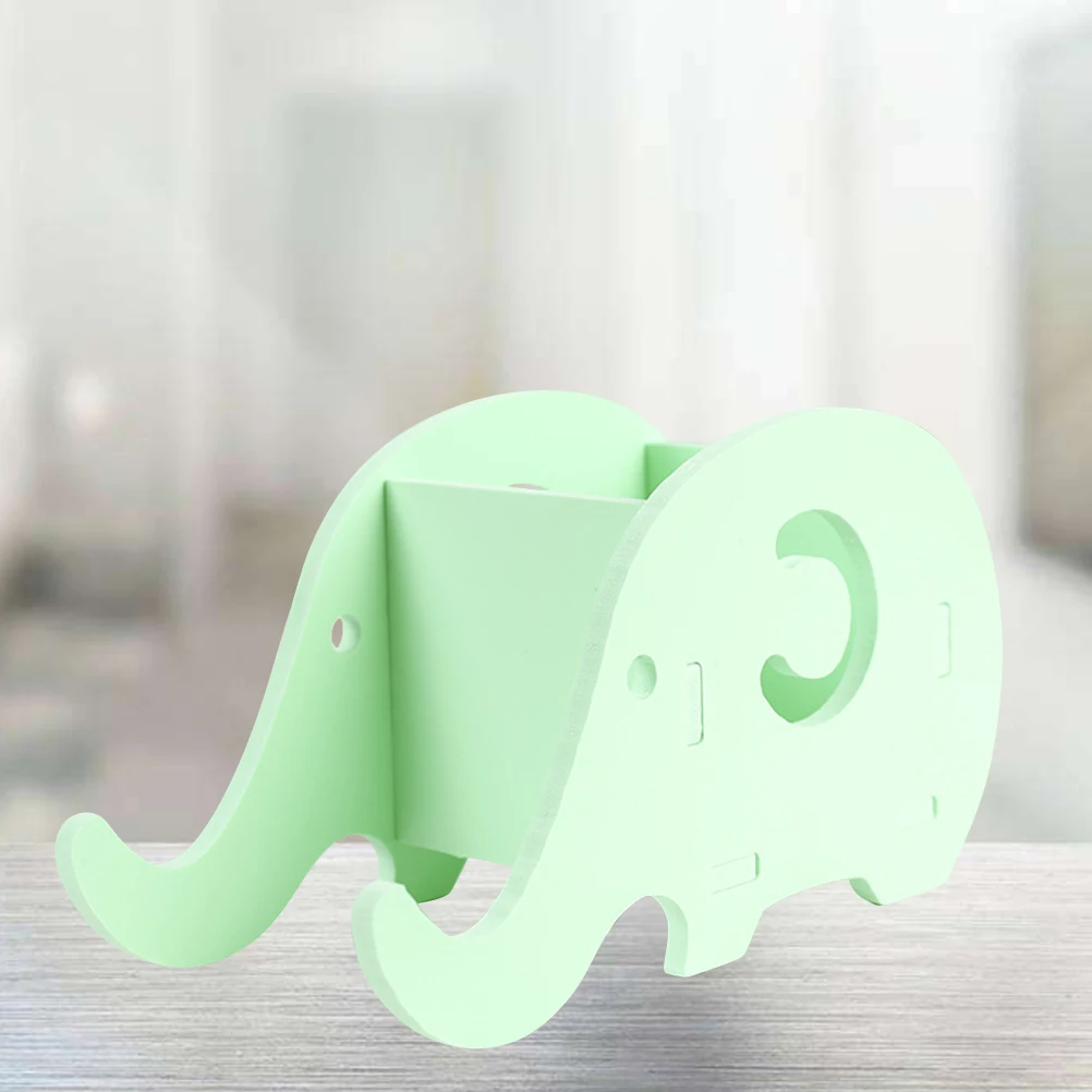 

Elephant Shaped Storage Box Multi functional Pen Holder Cell Phone St Green Eco Friendly Wood plastic Office ganizer