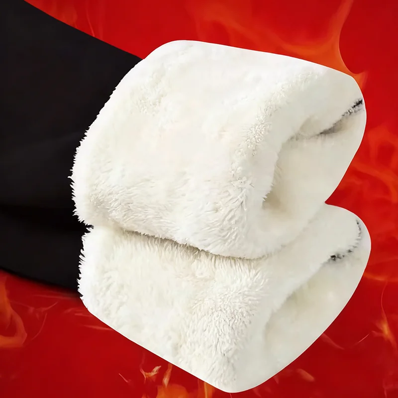 

Зимние утепленные теплые леггинсы для женщин, кашемировые джоггеры из ягненка, флисовые колготки с высокой талией, теплые колготки, брюки, тонкие бархатные леггинсы