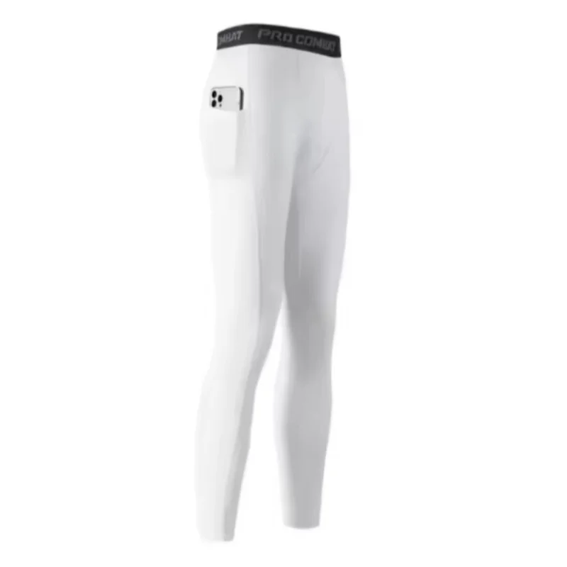 Men Compression Pants Autumn Winter Sports Fitness Running Pants Basketball Workout Tights Gym Training Leggings With Pocket