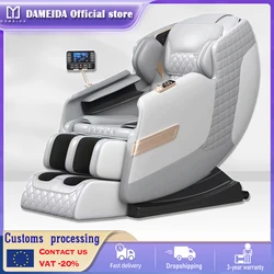 Silla masajeadora 4D de cuerpo completo, sillón reclinable de gravedad cero con Bluetooth, rodillo de masaje para pies, música, 3 años de garantía