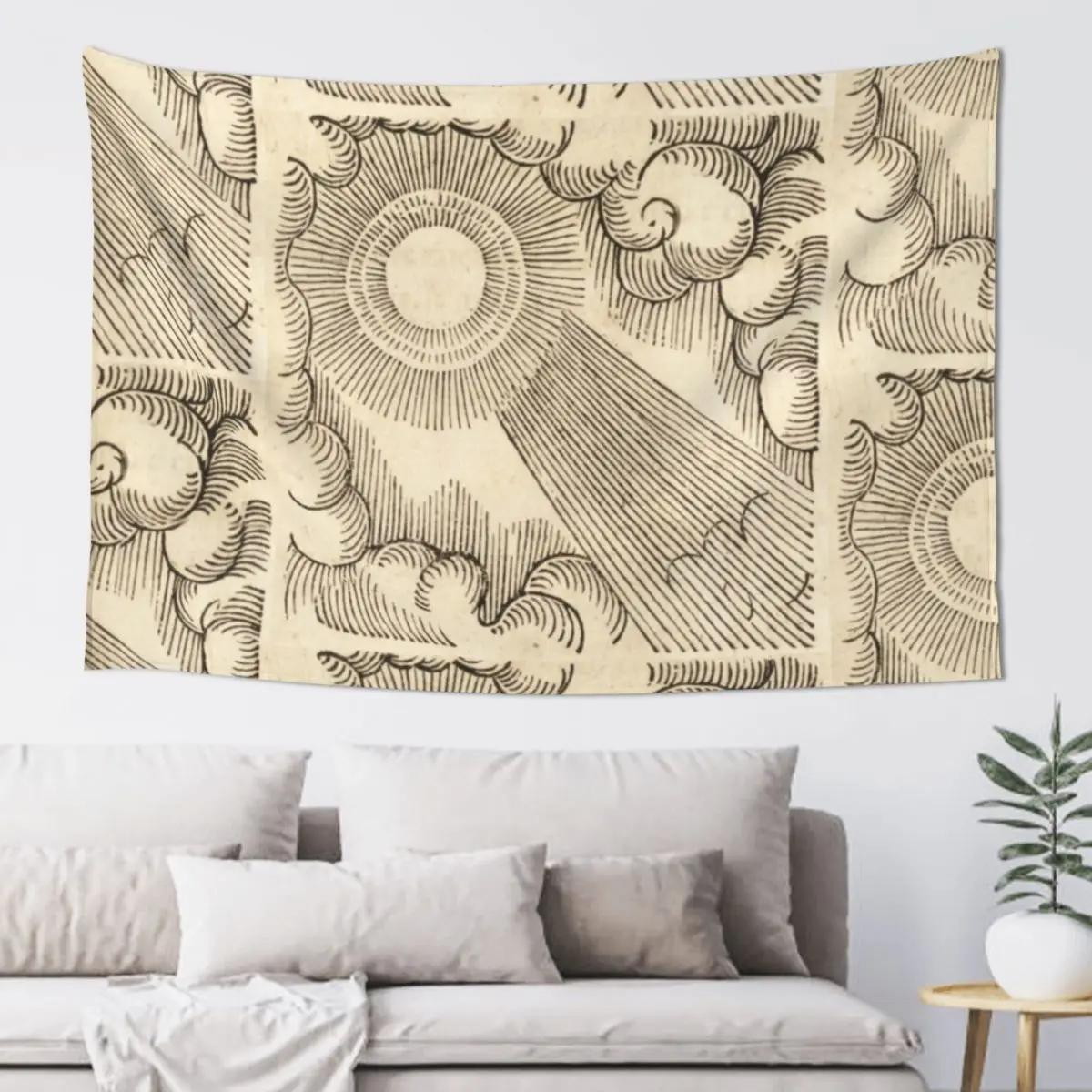 

Woodcut Sun Tapestry Home Decor Accessories Wall Hanging Decoration Bedroom Tapestry