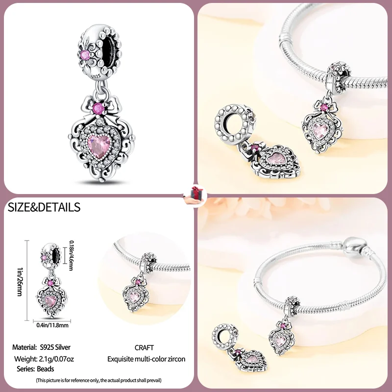 925 Sterling Silver Fashion Lotus Romantic Classic Series Charm Beads Suitable for Pandora Original Bracelet DIY Jewelry Gift