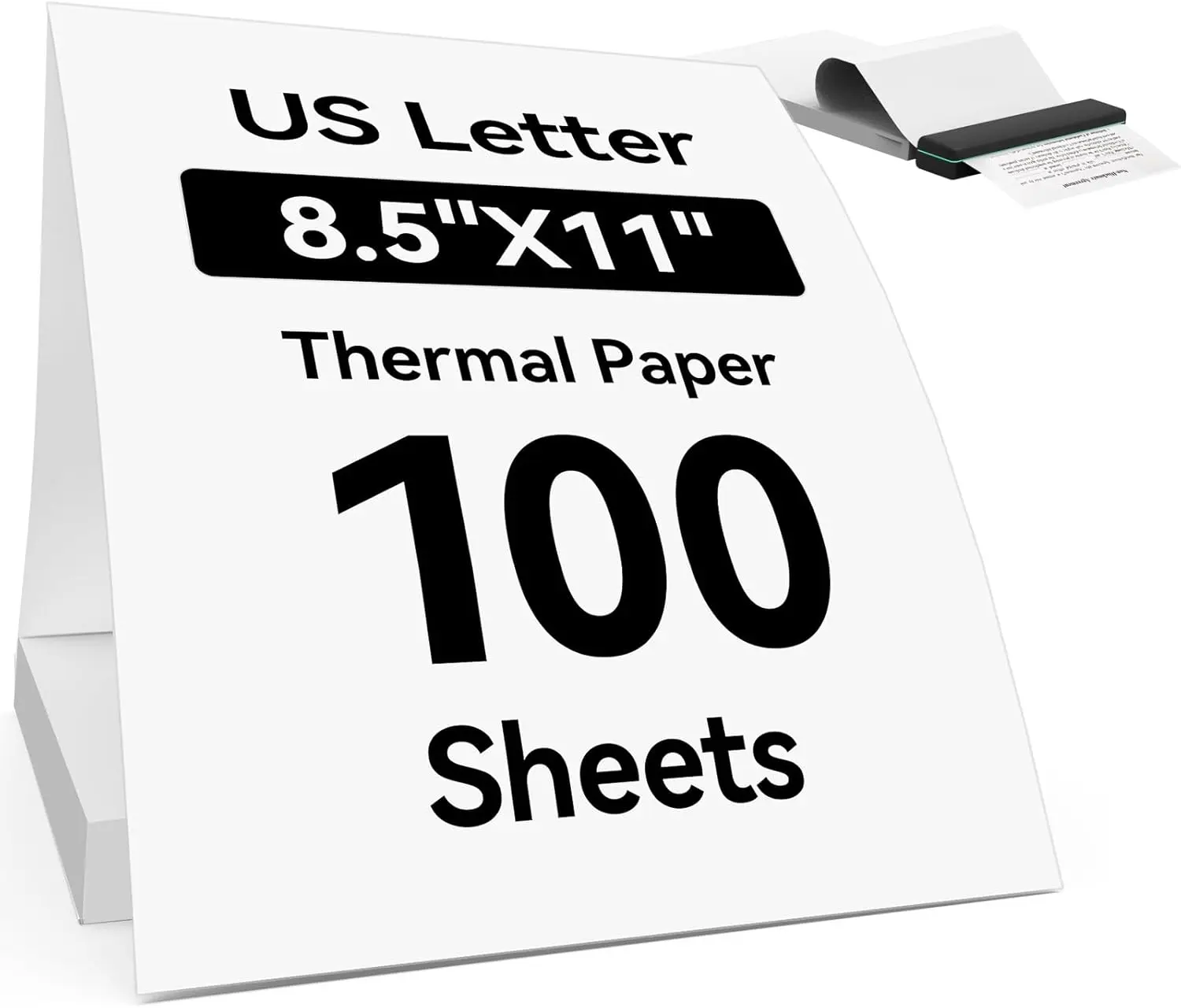 

Thermal Printer Paper 8.5 x 11 Inch, Quick-Dry No Smudging Fade-Proof Continuous Folded US Letter Size, Moisture-Proof Packaging