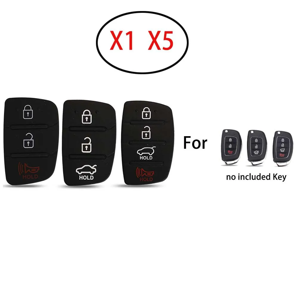 Funda de goma de repuesto jingyuqin X1 X5 para llave remota de coche con 3/4 botones, compatible con Hyundai I30 IX35 Kia K2 K5