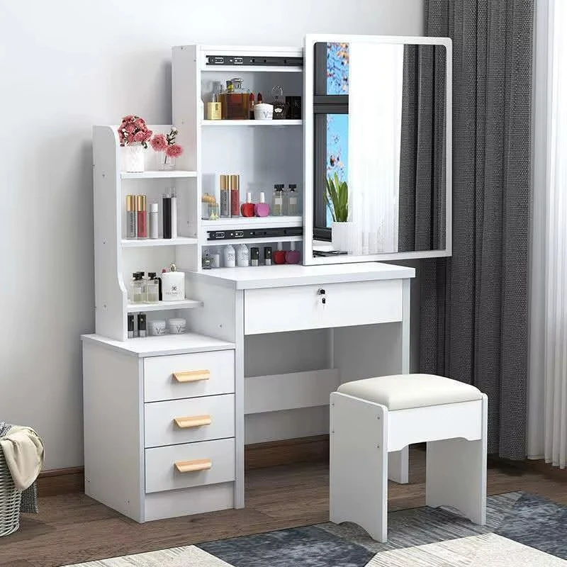 Modern Stone 50cm X 60cm X 80cm Small Apartment Bedroom and Living Room Simple Mini Combed Single 4 Drawer Dressing Desk