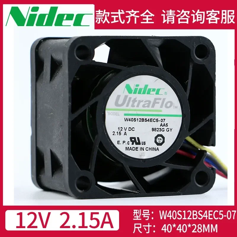 for NIDEC 4028 4CM W40S12BS4EC5-07 12V 2.15A Large Air Volume 4 Wire PWM Cooling Fan