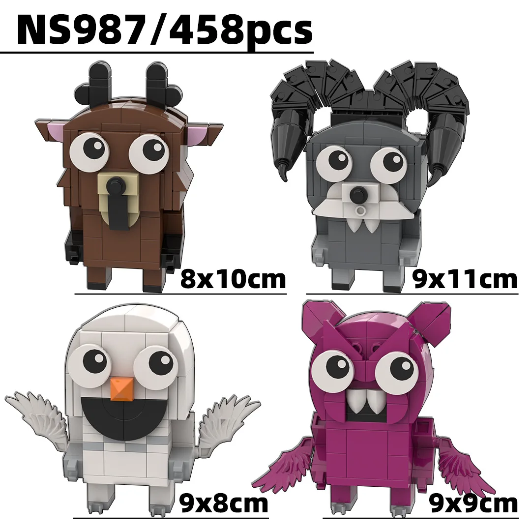 

99 Nights in The Forest Block Toy Animal Deer Owl Square Heads Figure Assembly Model Building Block Toy Gift Kids Blind Box