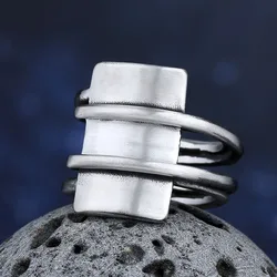 Stainless Steel Viking Simple Ring Geometry vintage Hammer retro punk Classic Ring Male finger Love Jewelry for man Gift OSR526