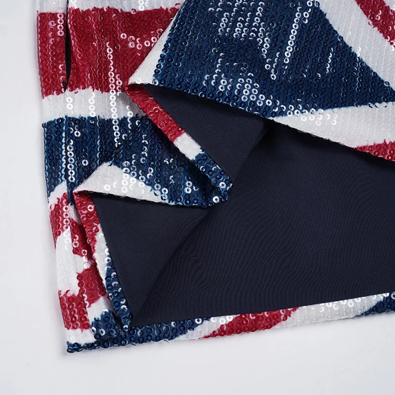 Y2K Britische Flagge Paillettenrock mit Tiefem Bund, Ästhetik der 2000er Jahre, Harajuku Hip Hop Union Jack Print, Nachtclub Casual Minirock – Detail 7