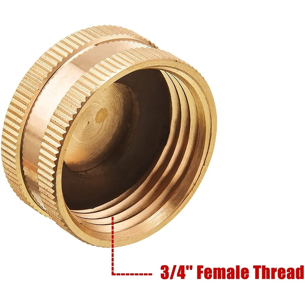 Garden Hose Female End Cap, Brass Spigot Cap with Extra 12 Washers, 3/4 Inch, 4-Pack