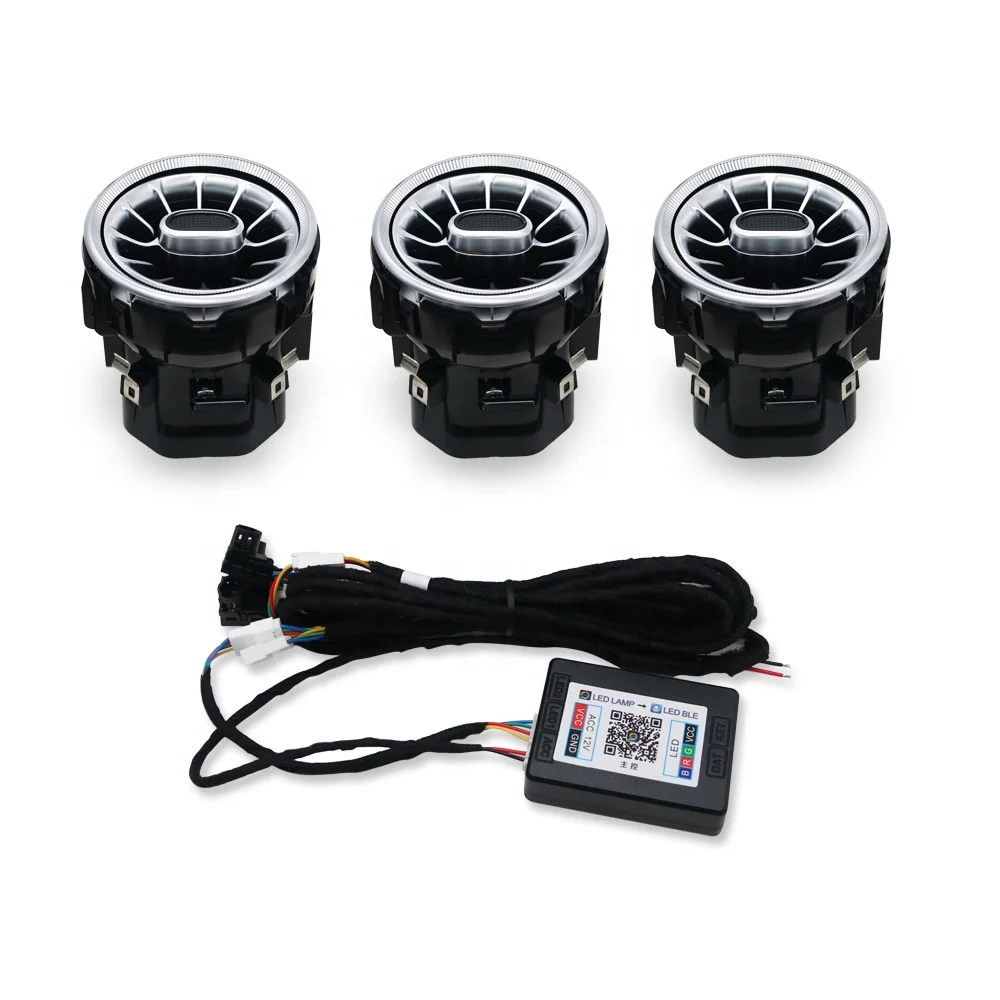 Car Turbine Air Vent 64 Colors Ambient Light Dashboard Air Vent Turbine Air Outlet Vents for Kia Stinger