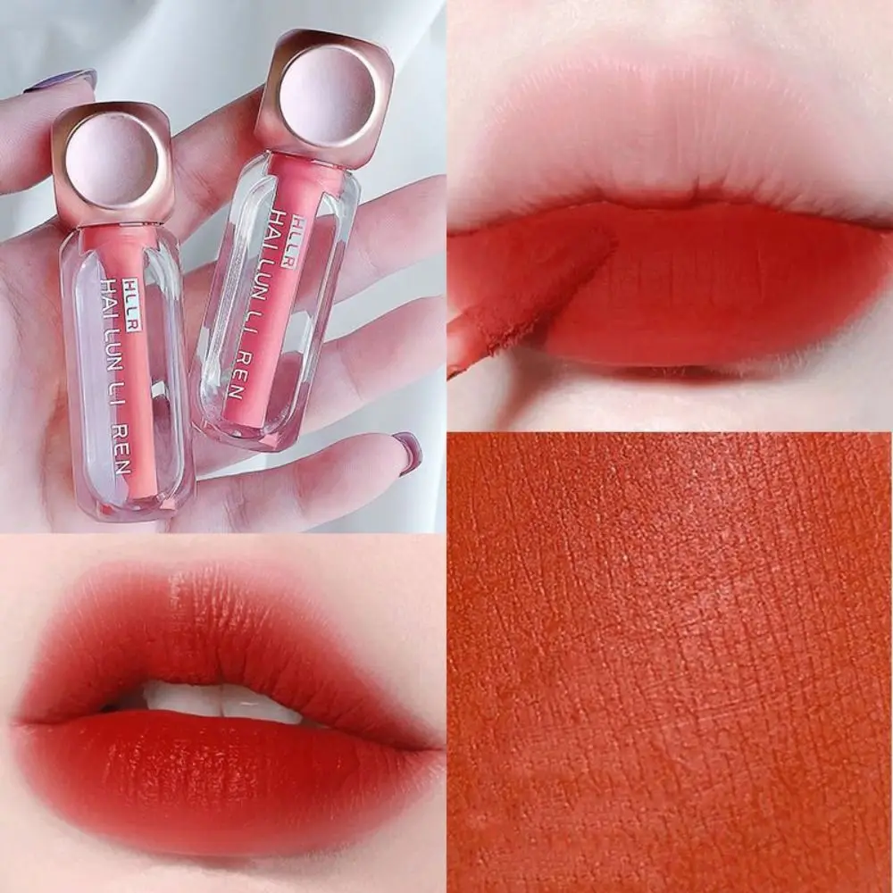 Prosta, długotrwała kremowa pomadka powietrzna Rose Nude Smooth Red Velvet Lipstick Blush Tint Makeup Lip Care Girls