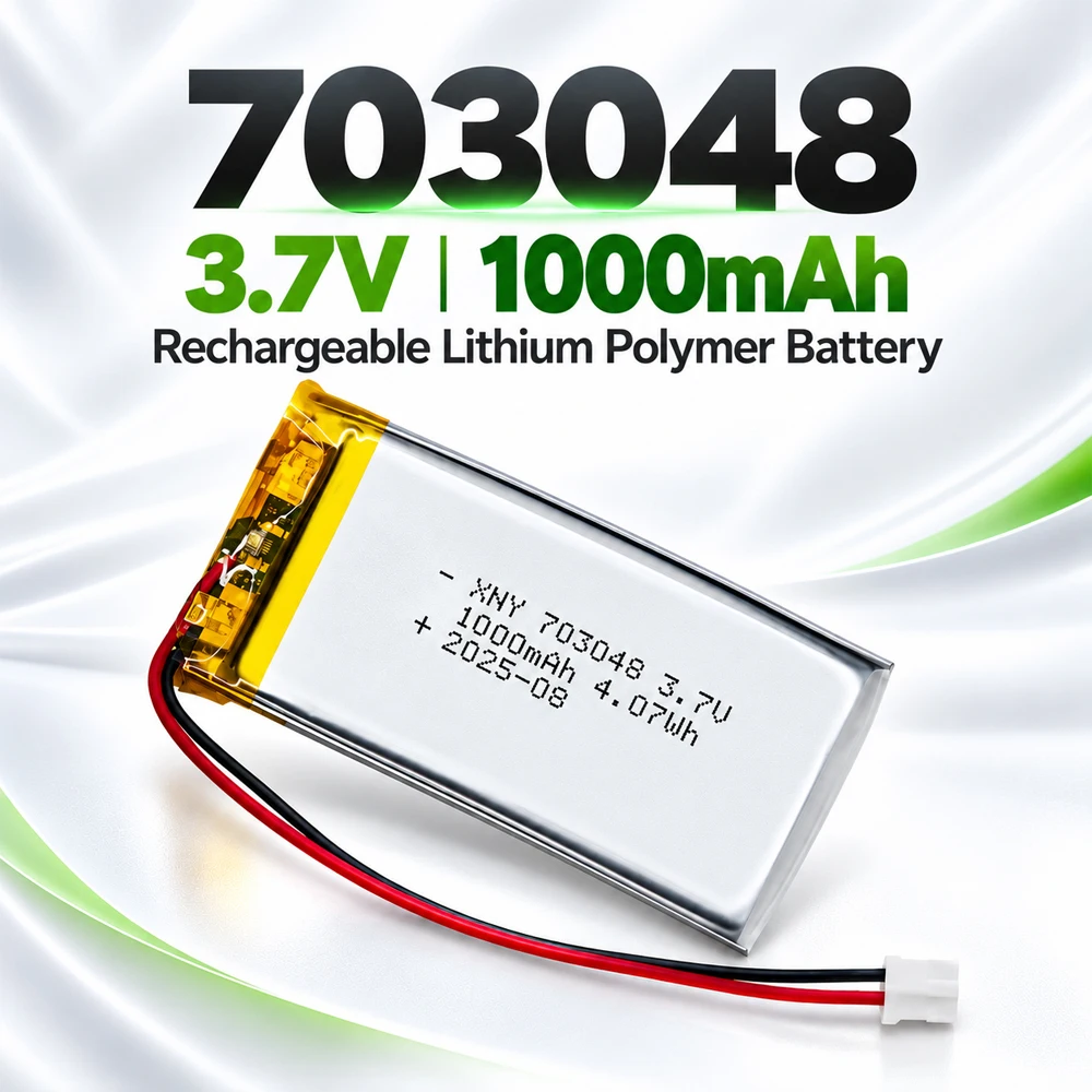 703048 Lithium Polymer Rechargeable Battery for Early Education Machine Beauty Instrument Batteries Tools Diy MP4/5 3.7V 1000mAh