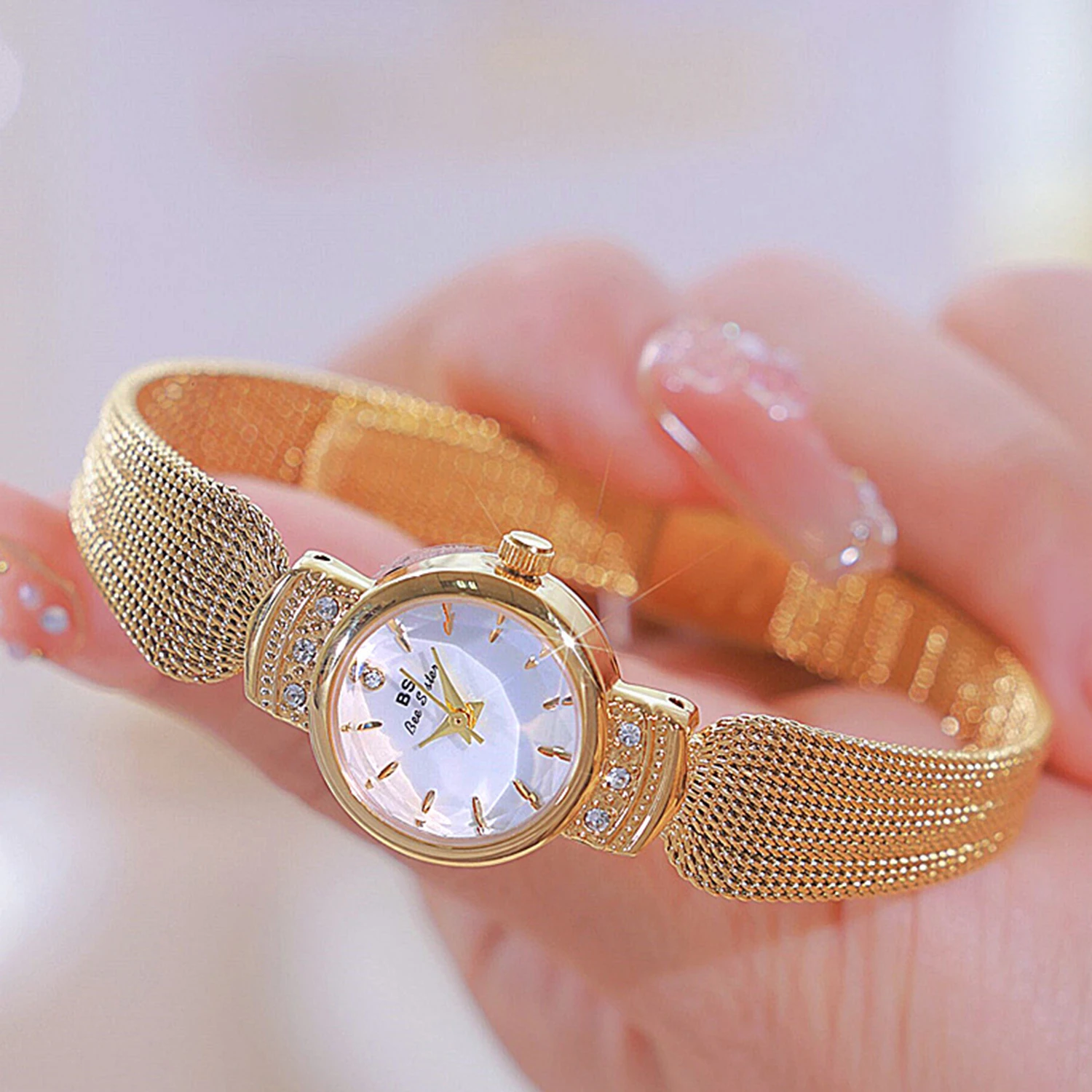 Top Brand Watches For Women Diamond Golden Quartz New Women's Gold Watch Fashion Dress Lady Female Small Wristwatch Gifts