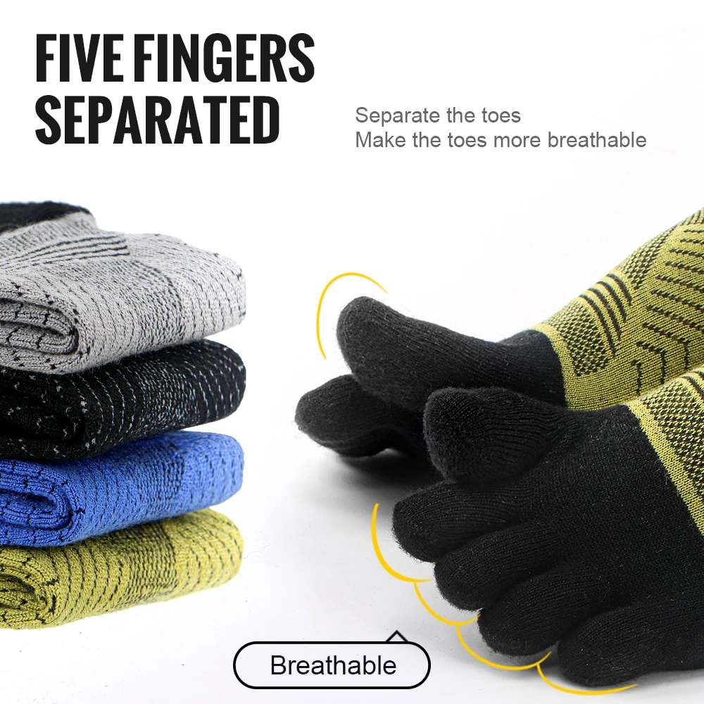 

Winter Wool Five Toe Socks Autumn Thickened Short Tube Moisture Wicking Durable Finger Separation Socks for Wholesale