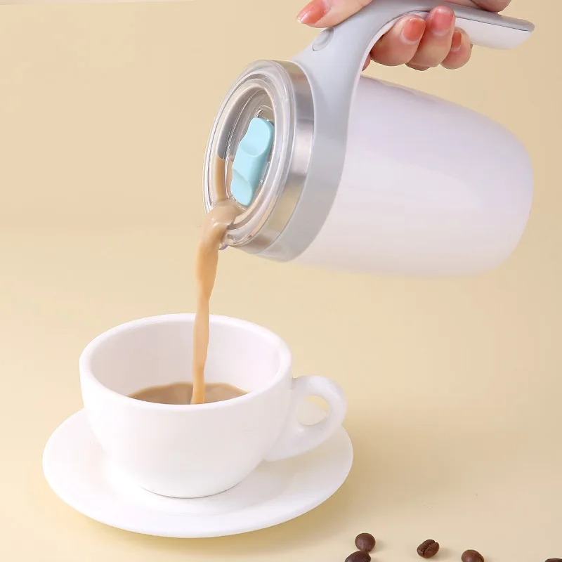 Bouteille d'eau rotative paresseuse électrique en acier inoxydable, arrête automatique, lait et fruits, tasse Assad, tasse à café magnétique automatique, nouveau, 380ml