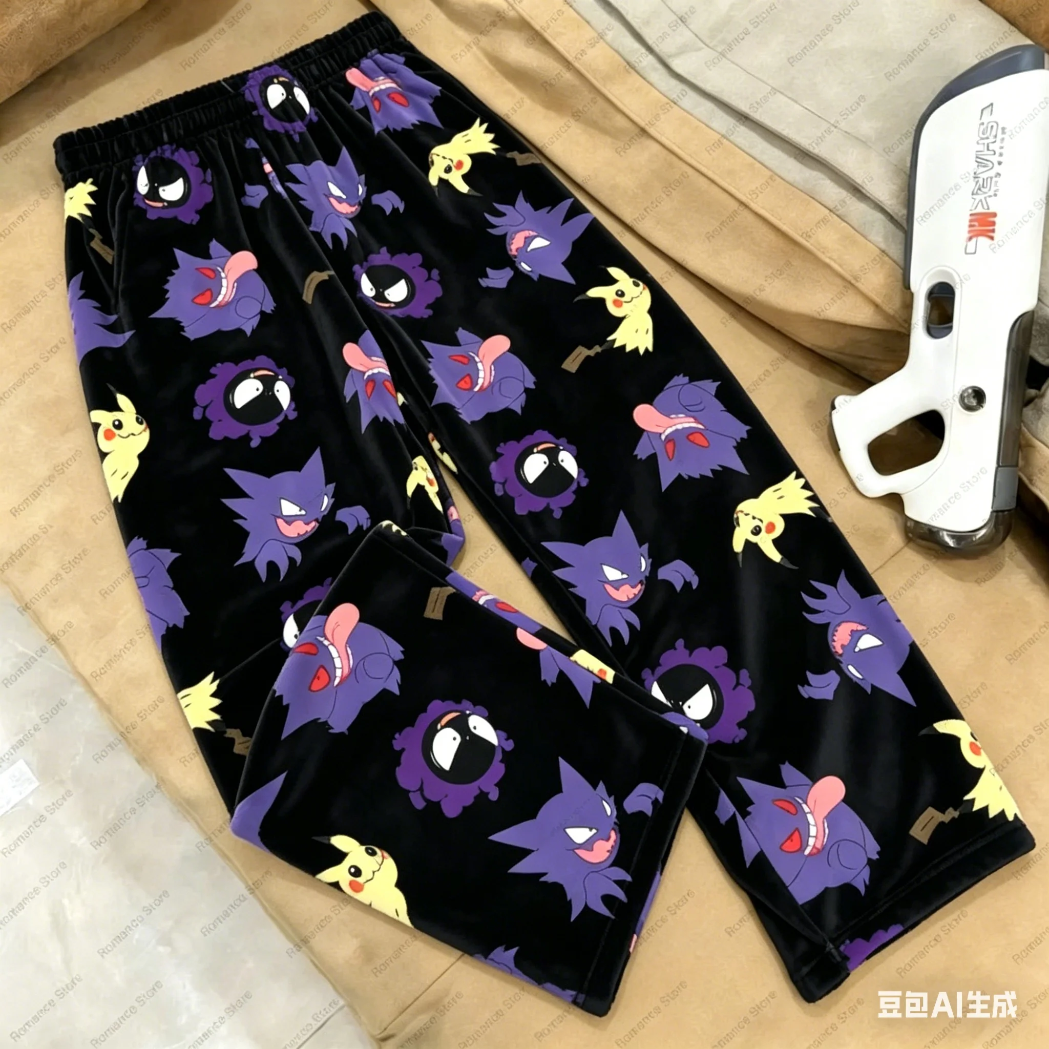 2026 Pocket Monsters Pikachu Full Screen Printed Adult and Children's Same Style Pants Family 3D Printed Pants