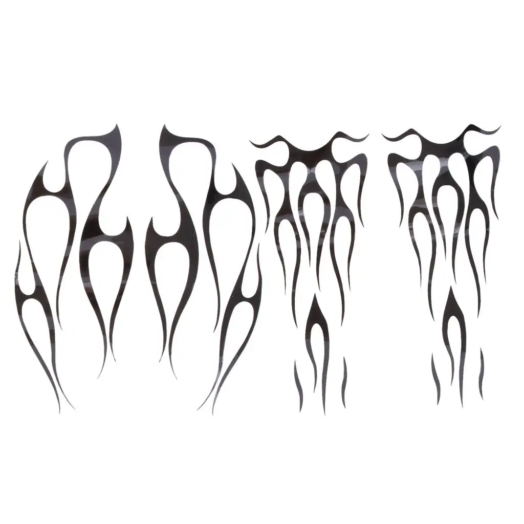 PVC Motorcycle Flame Sticker Kit Waterproof Adhesive Decals for Fuel Tank Fender Decoration and Motorcycle Accessories