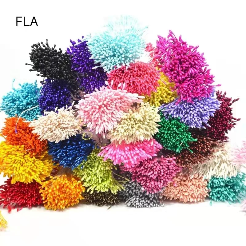 500pcs 1mm DIY Artificial Mini Pearl Flower Stamen Pistil Overall Length 60mm Wedding Party Home Decoration