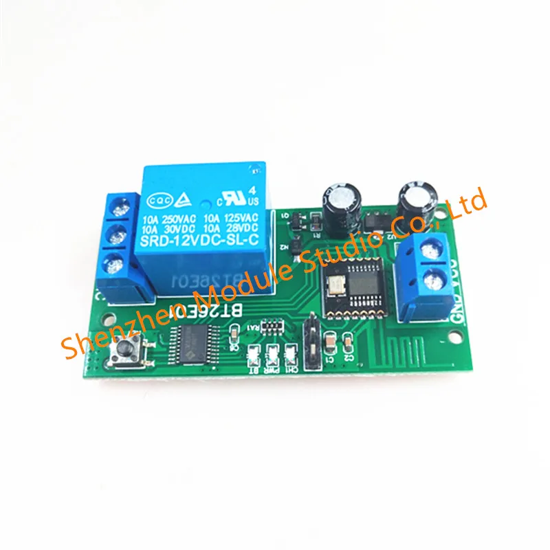 BT26E01 DC 12V IOS Android Bluetooth-Compatible BLE Relay 2.4G RF Remote control IOT Module Command customization Switch Board