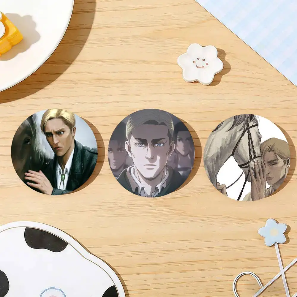 Erwin Smith Anime Badge Tinplate Meme Round Brooch For Hat Bag Creative Lapel Jewelry Accessories Gifts