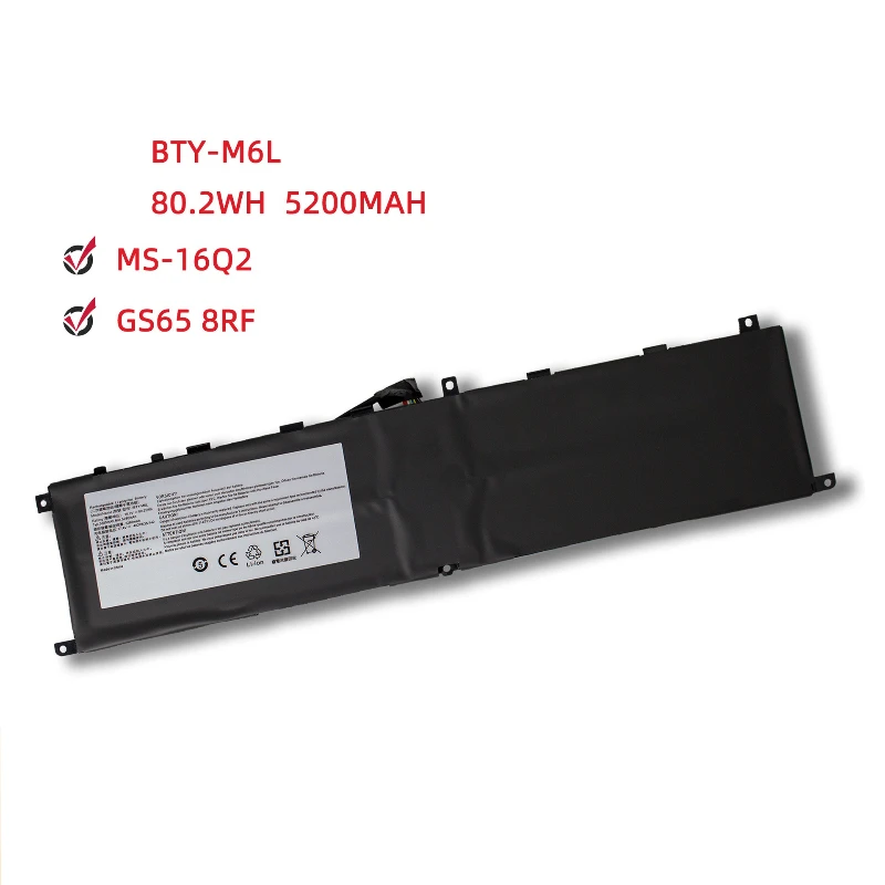 Bateria do laptopa 80.25Wh BTY-M6L zamiennik dla MIS GS65 P65 P75 P63 GS75 MS-16Q2 Ator 8RD 8RE MS-16Q2 MS-16Q3 PS