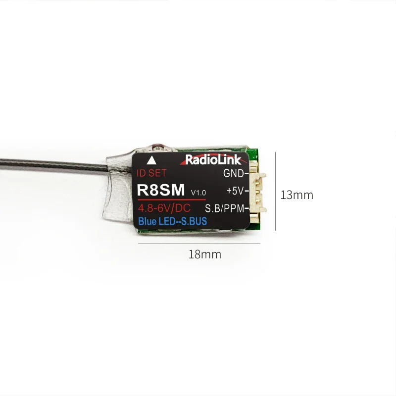 Radiolink 2.4 GHz R8SM 8 Canais Receptor RC Super Mini Tiny SBUS/PPM para Mini Drone Funciona com Controlador de Transmissor T8FB/T8S