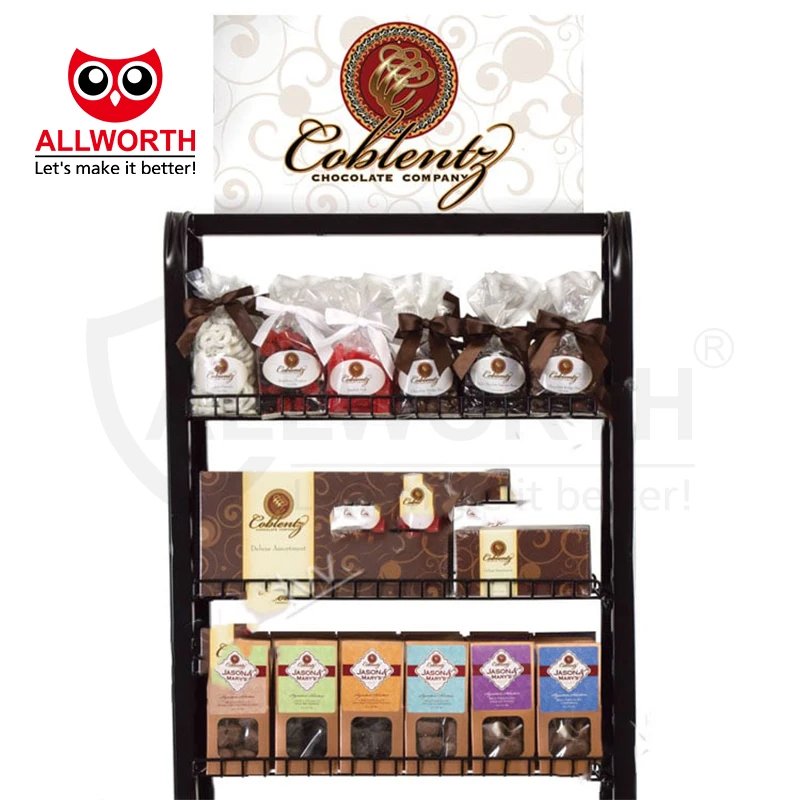 custom.Retail Shop Popular Design  Quick Install With Feet Wire Mesh Wooden Display Shelving Rack