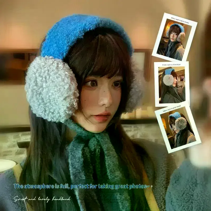 

Наушники из меха ягненка, теплая зимняя защита от холода, осенние и зимние наушники, сохраняющие тепло для девочек