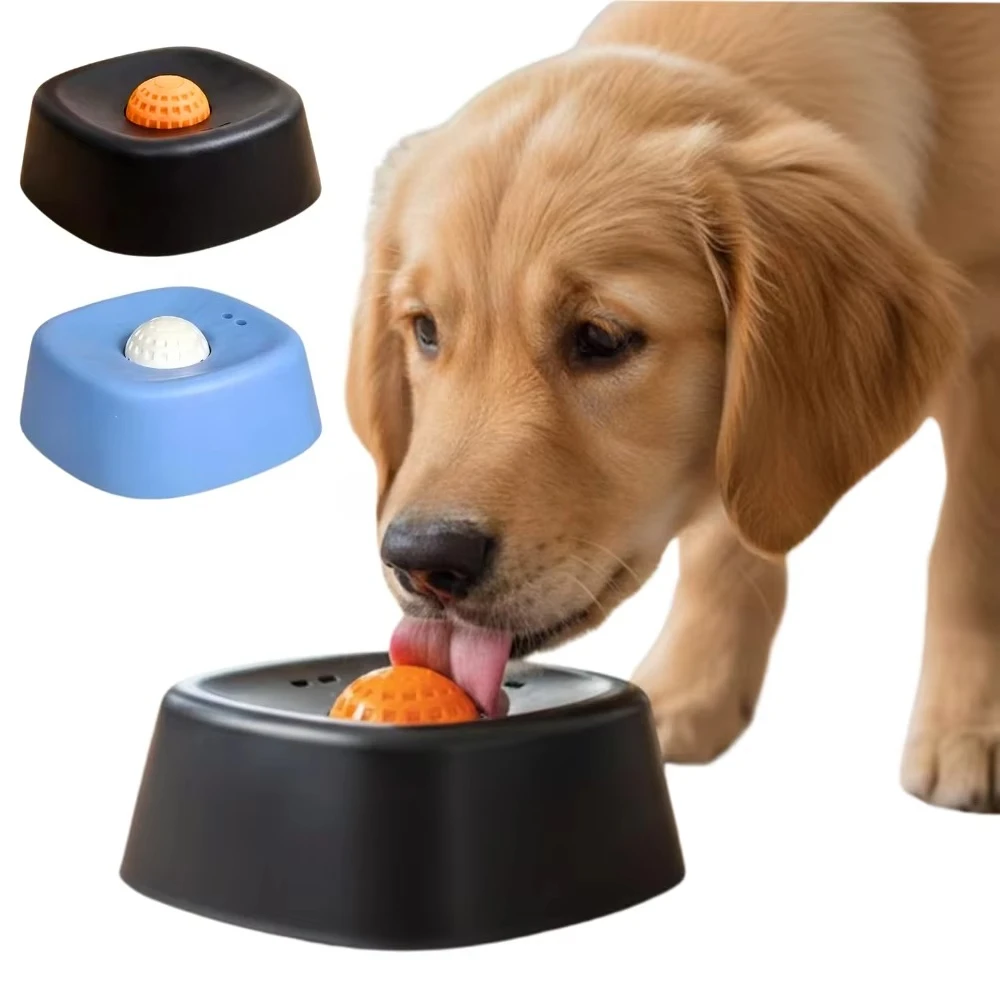Slow Feeder Dog Bowl for Liquid Treats Anti-Slip Entertained Ball-in Bone Broth Dog Lick Bowl